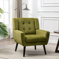 Green Velvet Upholstered Accent Chair with Padded Seat Curved Back Black Legs