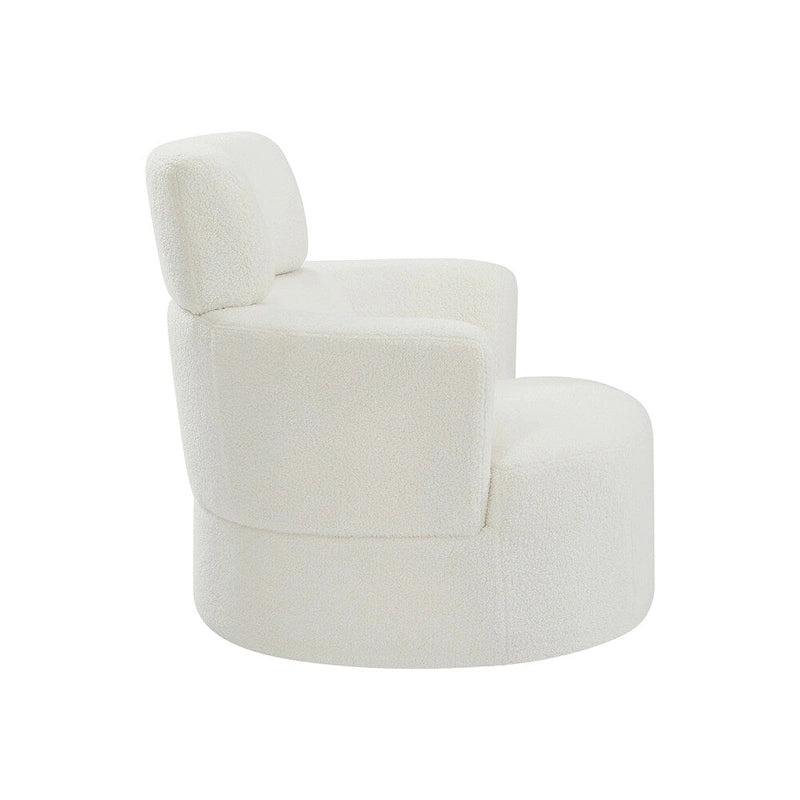Upholstered Swivel Accent Chair with Adjustable Headrest Berber Fleece