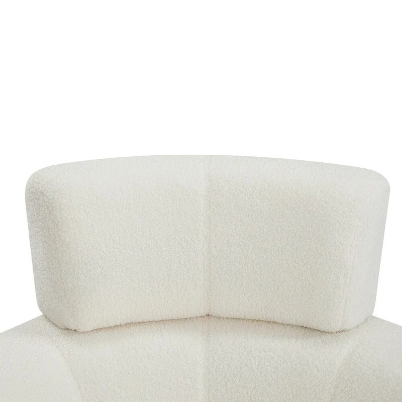 Upholstered Swivel Accent Chair with Adjustable Headrest Berber Fleece