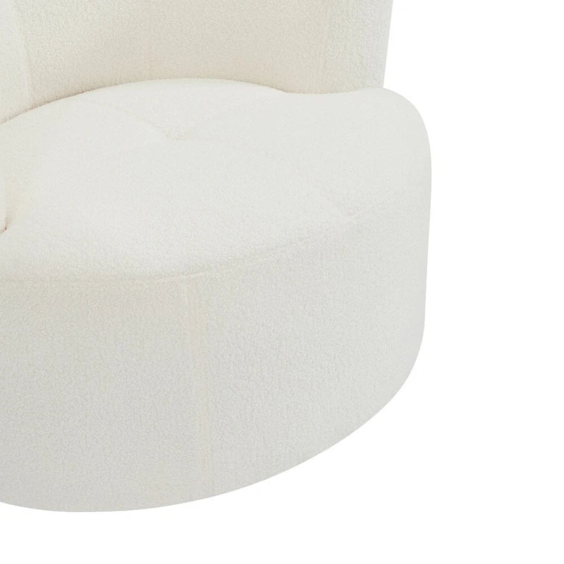 Upholstered Swivel Accent Chair with Adjustable Headrest Berber Fleece