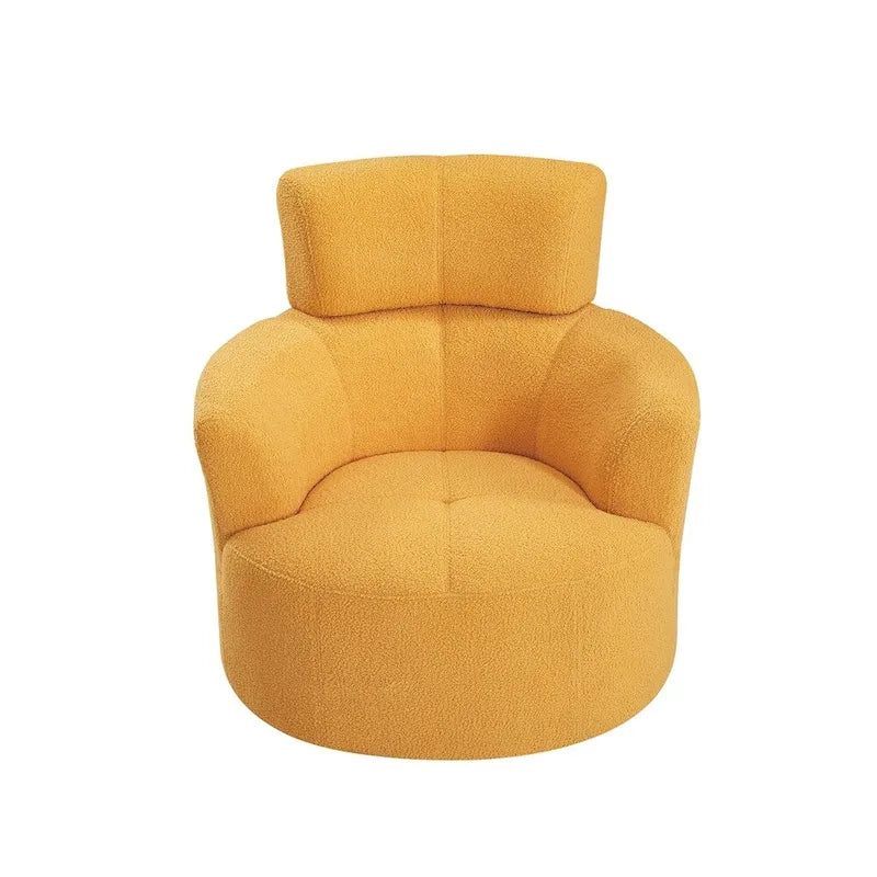 Upholstered Swivel Accent Chair with Adjustable Headrest Berber Fleece