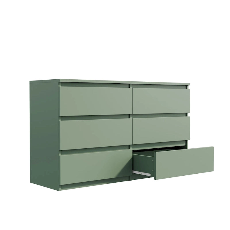 6-Drawer Modern Dresser Storage Chest with Decorative Handles