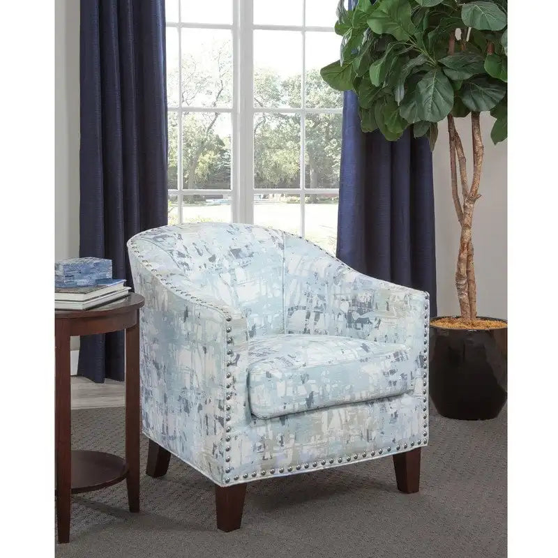 Accent Chair with Nailhead Trim and Tapered Espresso Legs