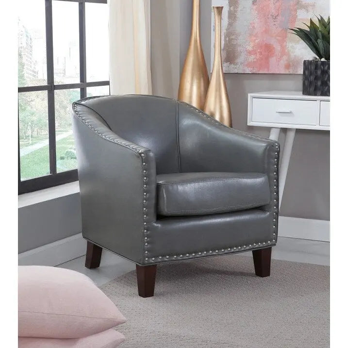 Accent Chair with Nailhead Trim and Tapered Espresso Legs