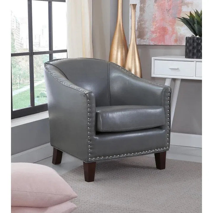 Accent Chair with Nailhead Trim and Tapered Espresso Legs