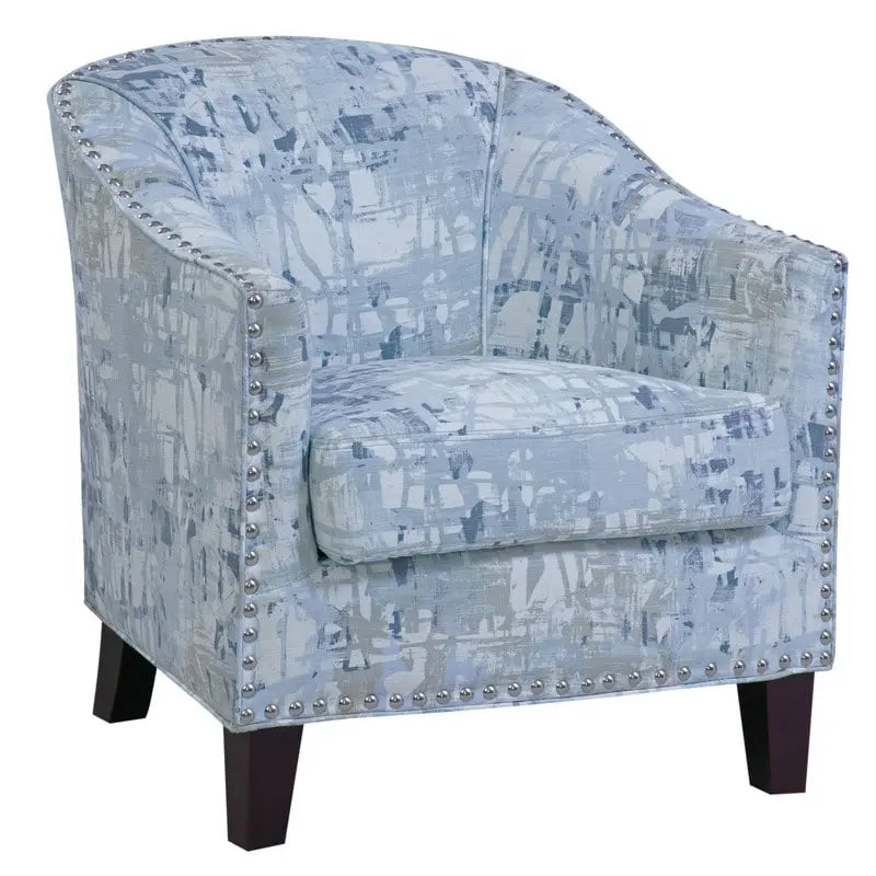 Accent Chair with Nailhead Trim and Tapered Espresso Legs