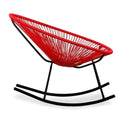 Oval Woven Vinyl Cord Metal Frame Indoor Outdoor Rocking Chair