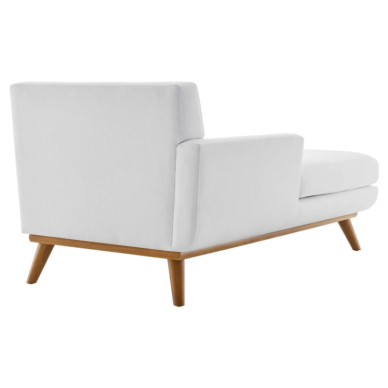 Left-Arm Mid-Century Modern Tufted Chaise Lounge Chair Gray