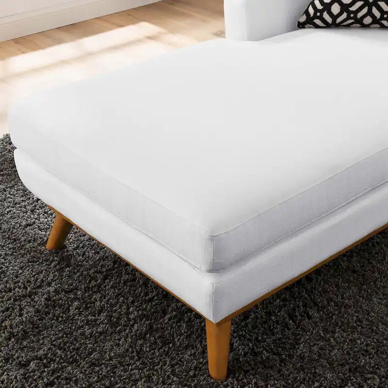 Left-Arm Mid-Century Modern Tufted Chaise Lounge Chair Gray