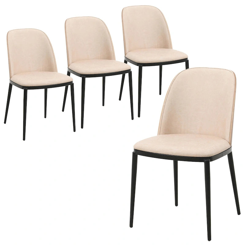 Upholstered Velvet Dining Side Chair with Steel Frame Mid-Century Modern