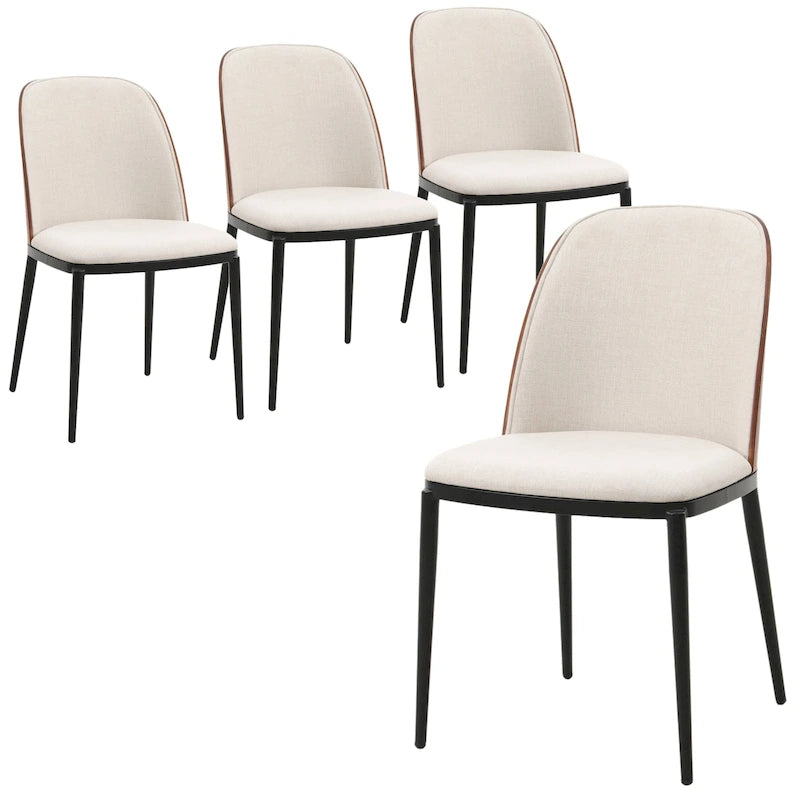 Upholstered Velvet Dining Side Chair with Steel Frame Mid-Century Modern