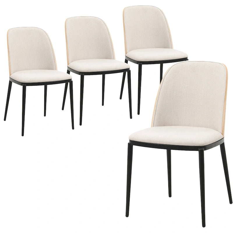 Upholstered Velvet Dining Side Chair with Steel Frame Mid-Century Modern