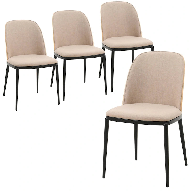 Upholstered Velvet Dining Side Chair with Steel Frame Mid-Century Modern