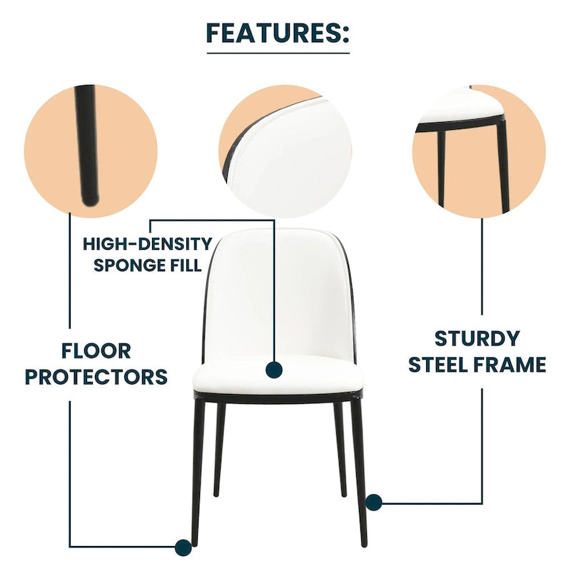 Upholstered Velvet Dining Side Chair with Steel Frame Mid-Century Modern