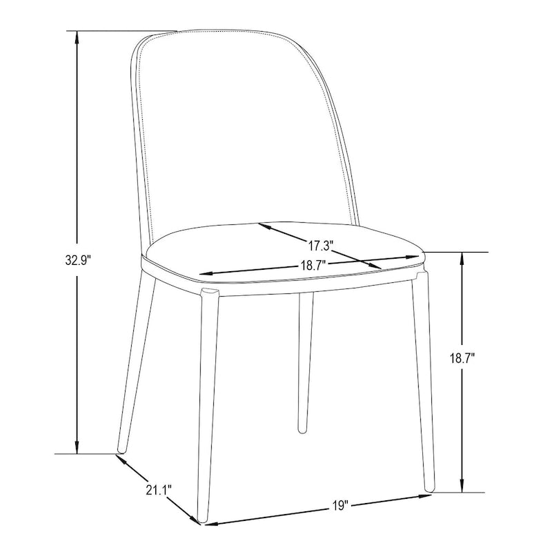 Upholstered Velvet Dining Side Chair with Steel Frame Mid-Century Modern