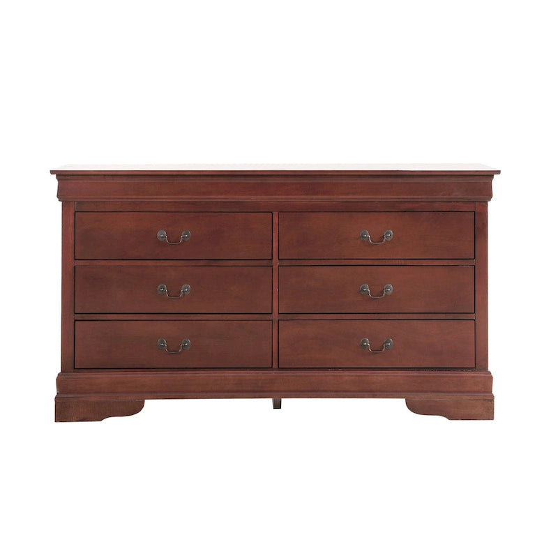 6-Drawer Bedroom Dresser Wood Veneer Traditional Style Multi-Color