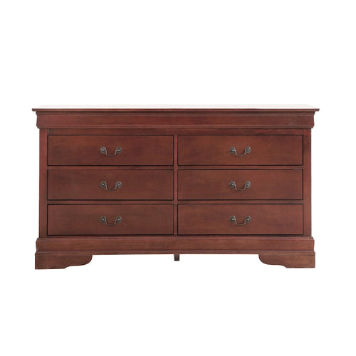 6-Drawer Bedroom Dresser Wood Veneer Traditional Style Multi-Color