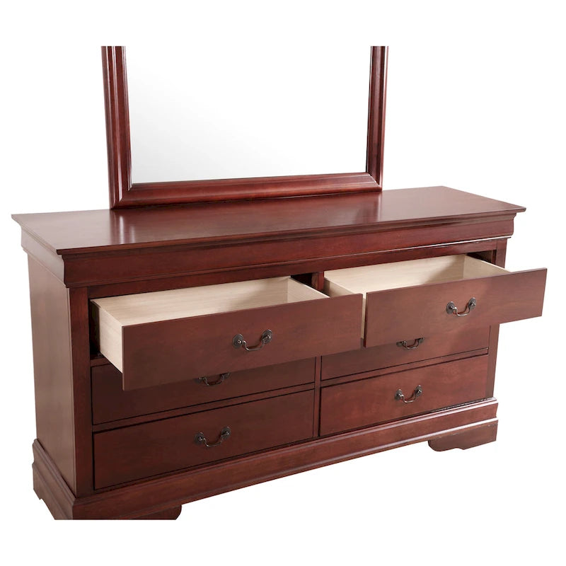 6-Drawer Bedroom Dresser Wood Veneer Traditional Style Multi-Color