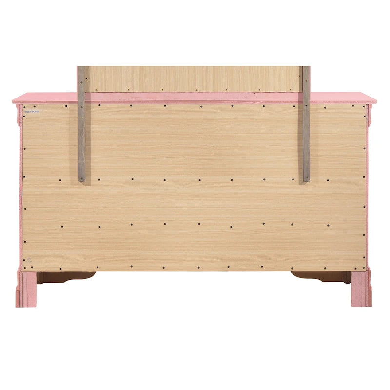 6-Drawer Bedroom Dresser Wood Veneer Traditional Style Multi-Color