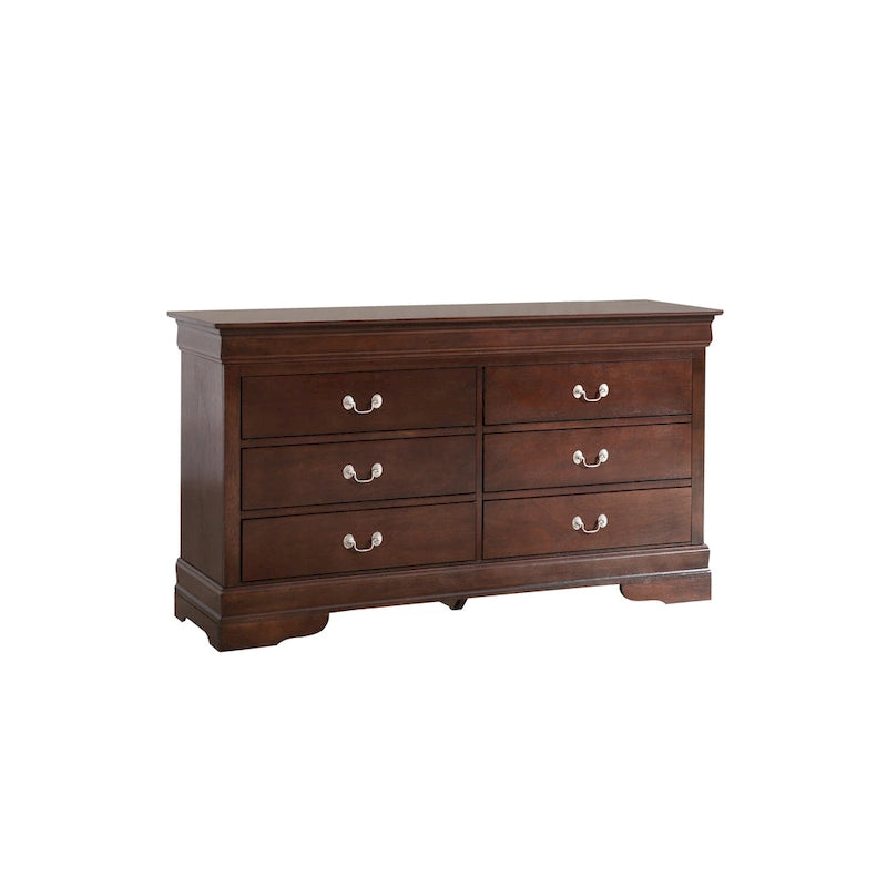 6-Drawer Bedroom Dresser Wood Veneer Traditional Style Multi-Color