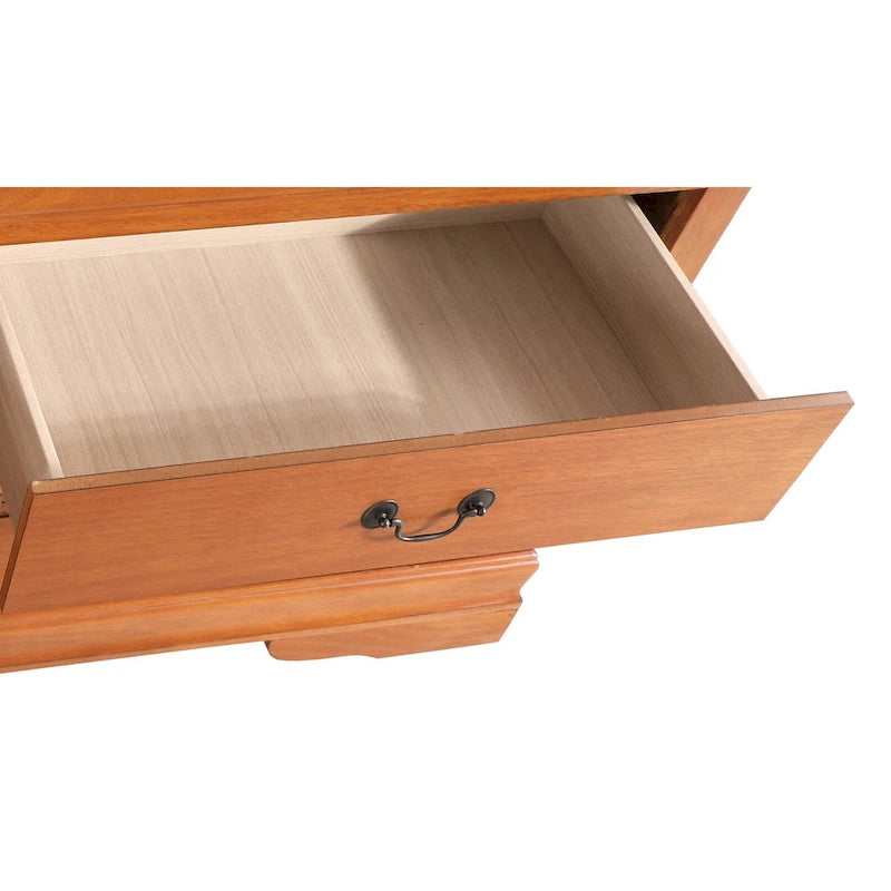 6-Drawer Bedroom Dresser Wood Veneer Traditional Style Multi-Color