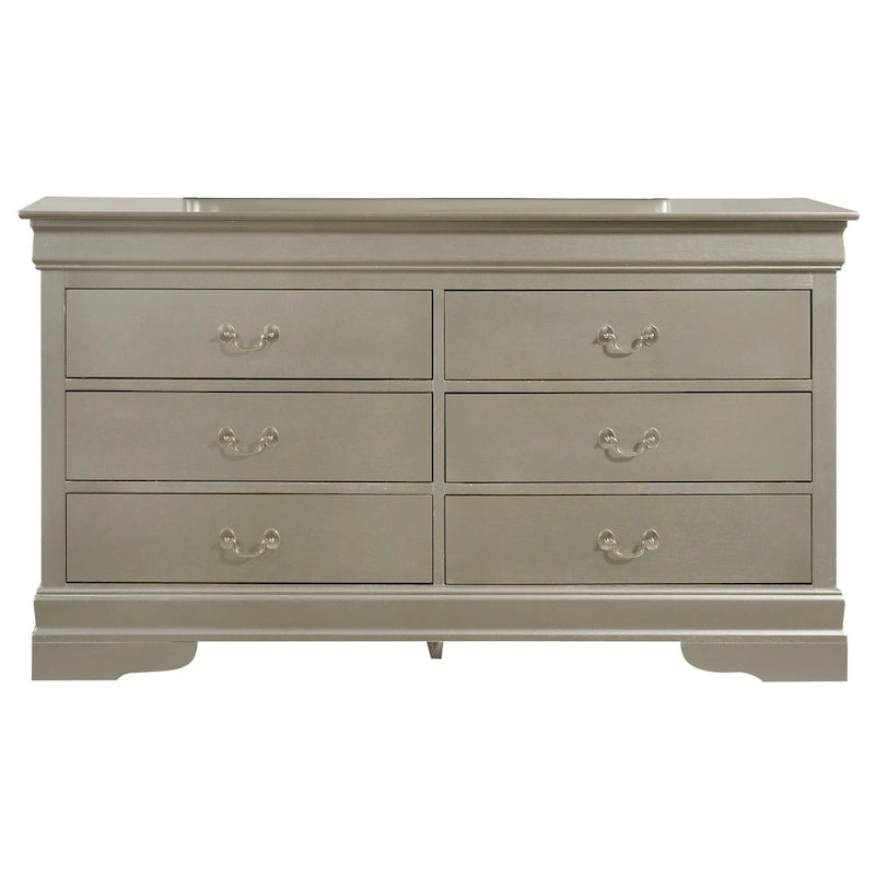 6-Drawer Bedroom Dresser Wood Veneer Traditional Style Multi-Color