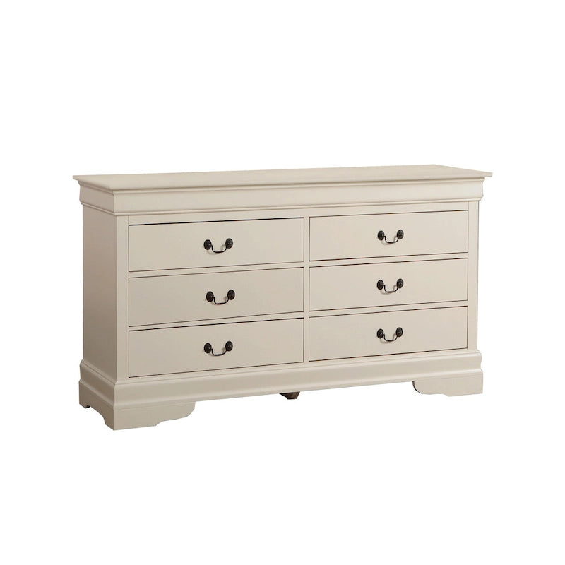 6-Drawer Bedroom Dresser Wood Veneer Traditional Style Multi-Color