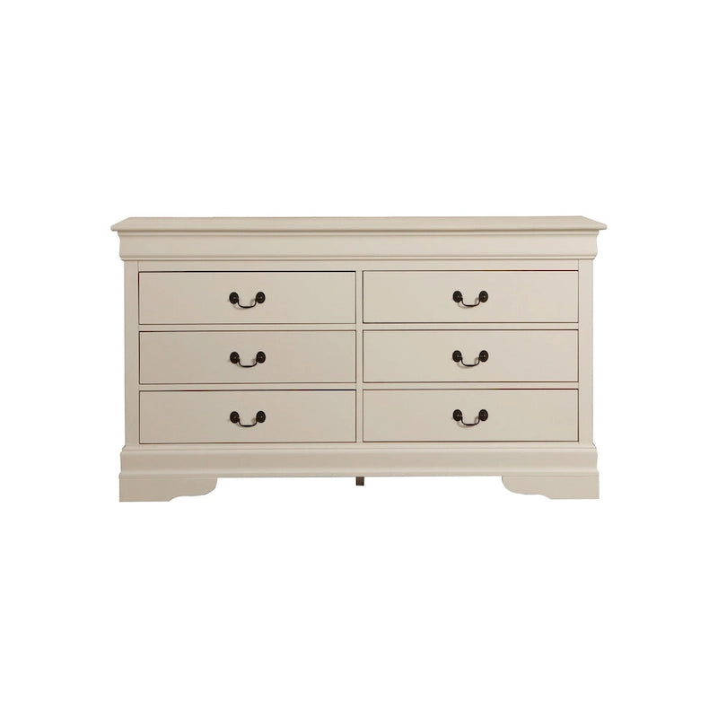 6-Drawer Bedroom Dresser Wood Veneer Traditional Style Multi-Color