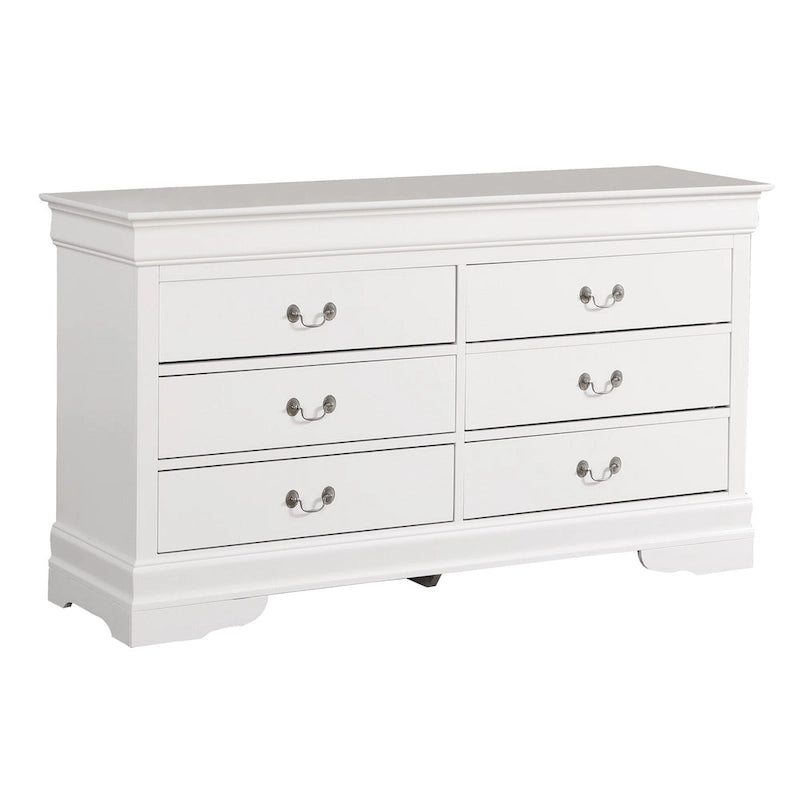 6-Drawer Bedroom Dresser Wood Veneer Traditional Style Multi-Color