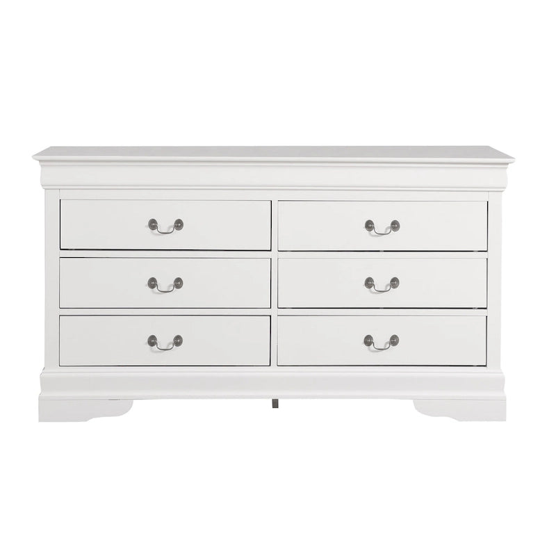 6-Drawer Bedroom Dresser Wood Veneer Traditional Style Multi-Color