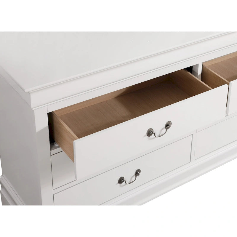 6-Drawer Bedroom Dresser Wood Veneer Traditional Style Multi-Color