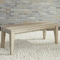 Sandstone Wood Dining Bench with Tapered Legs and Bead Molding Detail