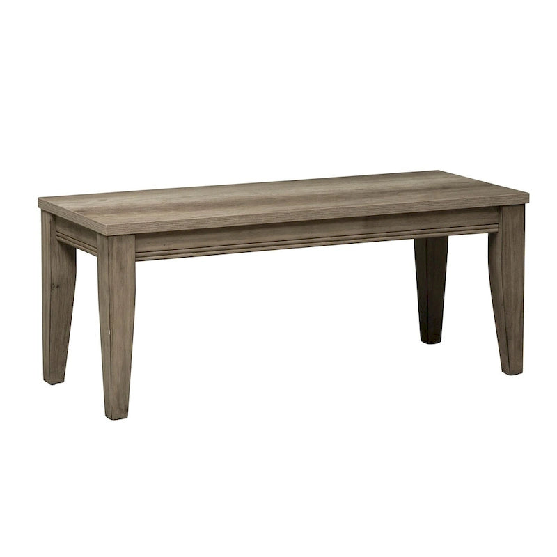 Sandstone Wood Dining Bench with Tapered Legs and Bead Molding Detail