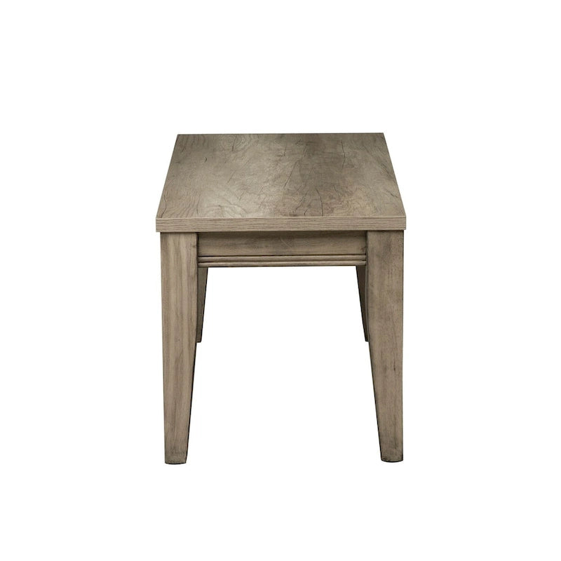 Sandstone Wood Dining Bench with Tapered Legs and Bead Molding Detail