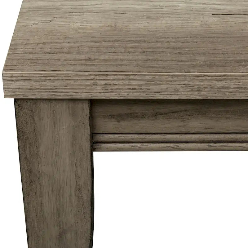Sandstone Wood Dining Bench with Tapered Legs and Bead Molding Detail