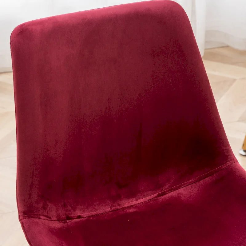 Modern Velvet Upholstered Dining Chair with Gold Metal Legs