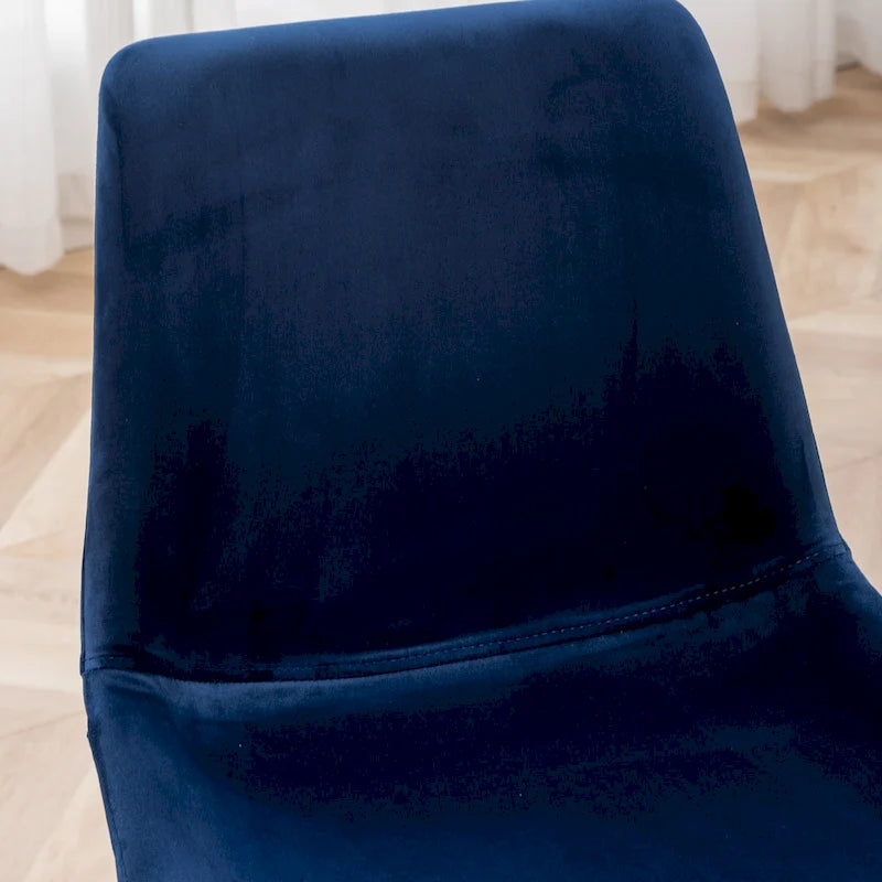 Modern Velvet Upholstered Dining Chair with Gold Metal Legs