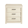 3-Drawer Solid Wood Nightstand with Antique Finish and Metal Pulls