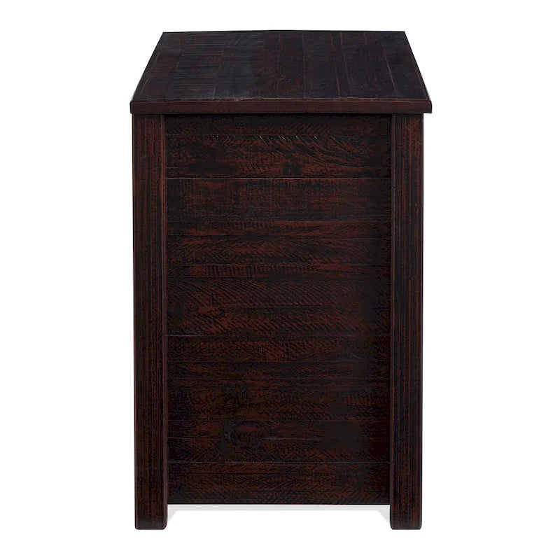 3-Drawer Solid Wood Nightstand with Antique Finish and Metal Pulls