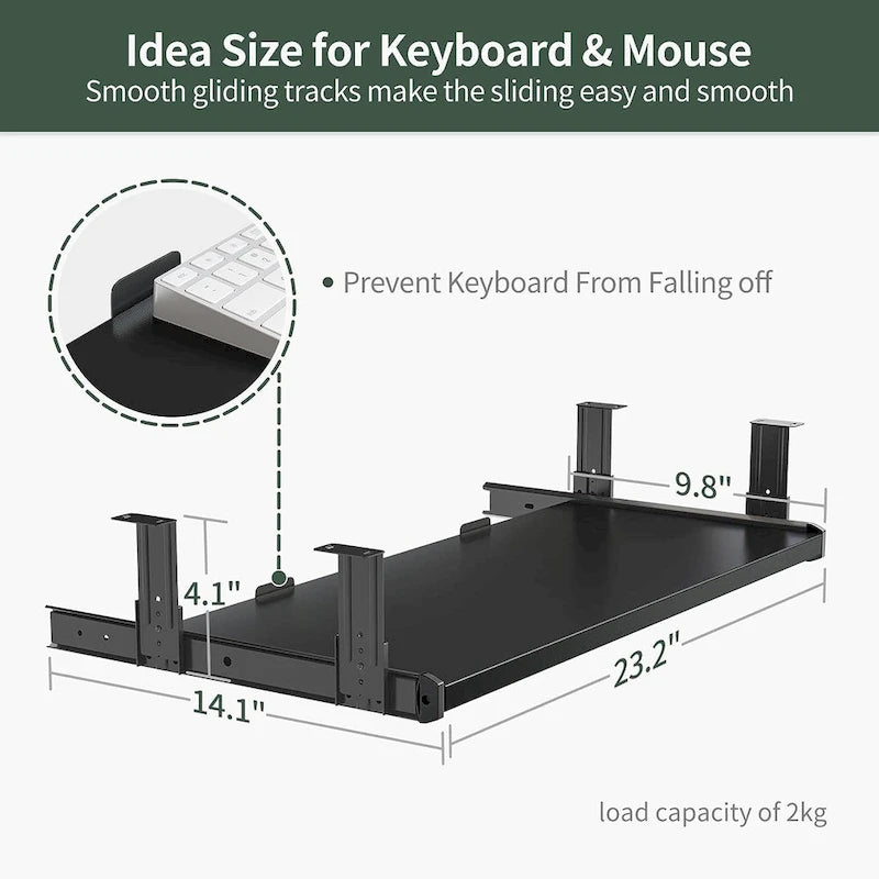 Electric Height Adjustable Standing Desk with Keyboard Tray and Hooks White