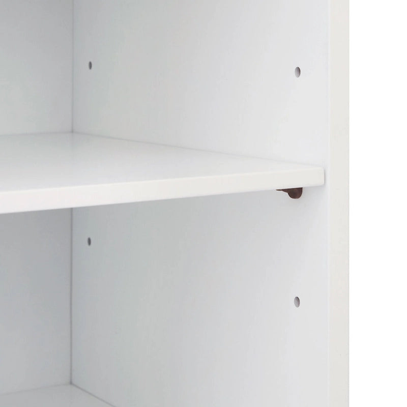 Modern Mid-Century Floor Storage Cabinet with Glass Door, White Walnut Brown