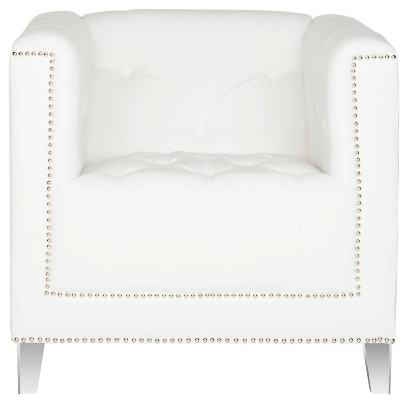 Glamorous Cotton Club Chair with Silver Nail Heads and Clear Acrylic Legs