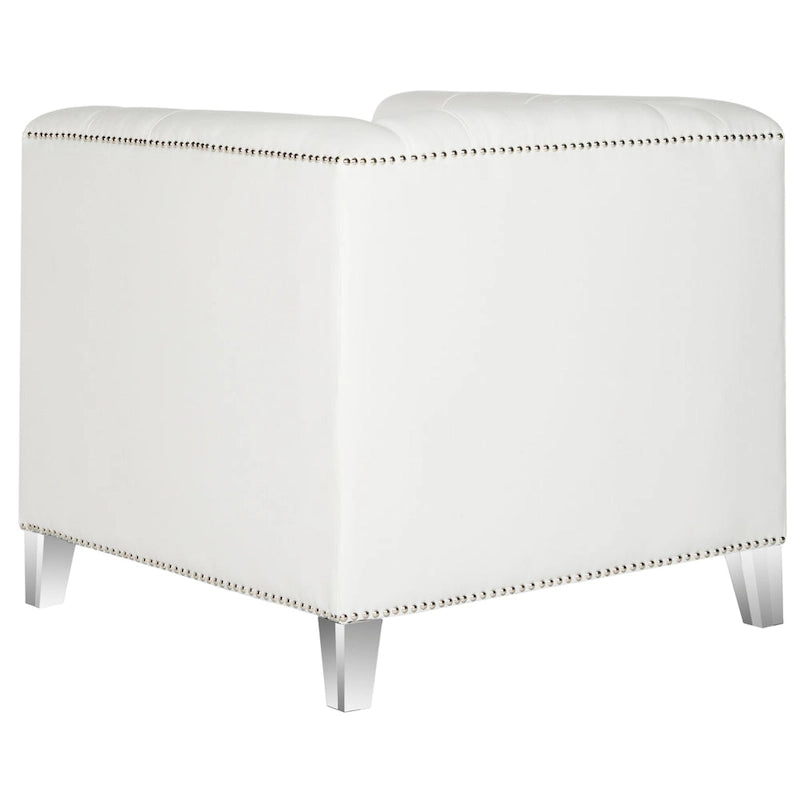 Glamorous Cotton Club Chair with Silver Nail Heads and Clear Acrylic Legs
