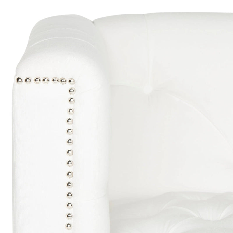 Glamorous Cotton Club Chair with Silver Nail Heads and Clear Acrylic Legs