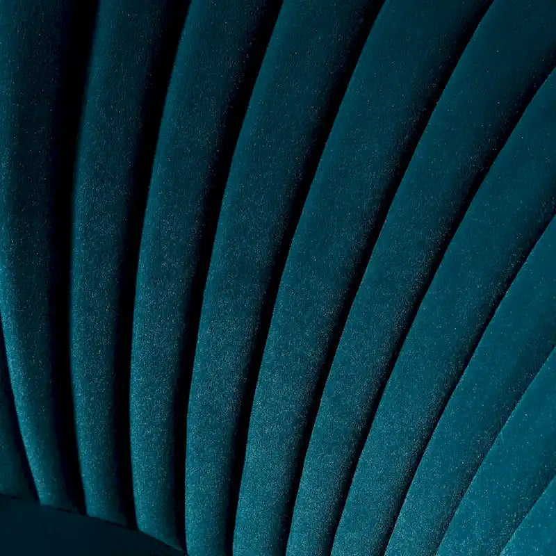 Teal Velvet Armless Accent Chair with Channel Tufted Back and Gold Metal Legs