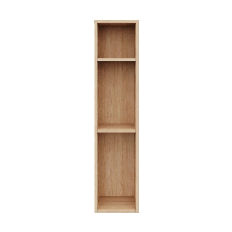 Modern Oak Storage Headboard with Side Shelves Natural Blonde Brown