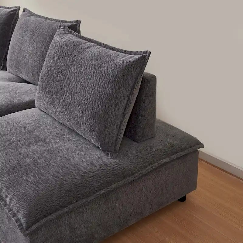 Chenille Fabric Armless Accent Chair with Toss Pillow, Foam Seat, Multiple Colors