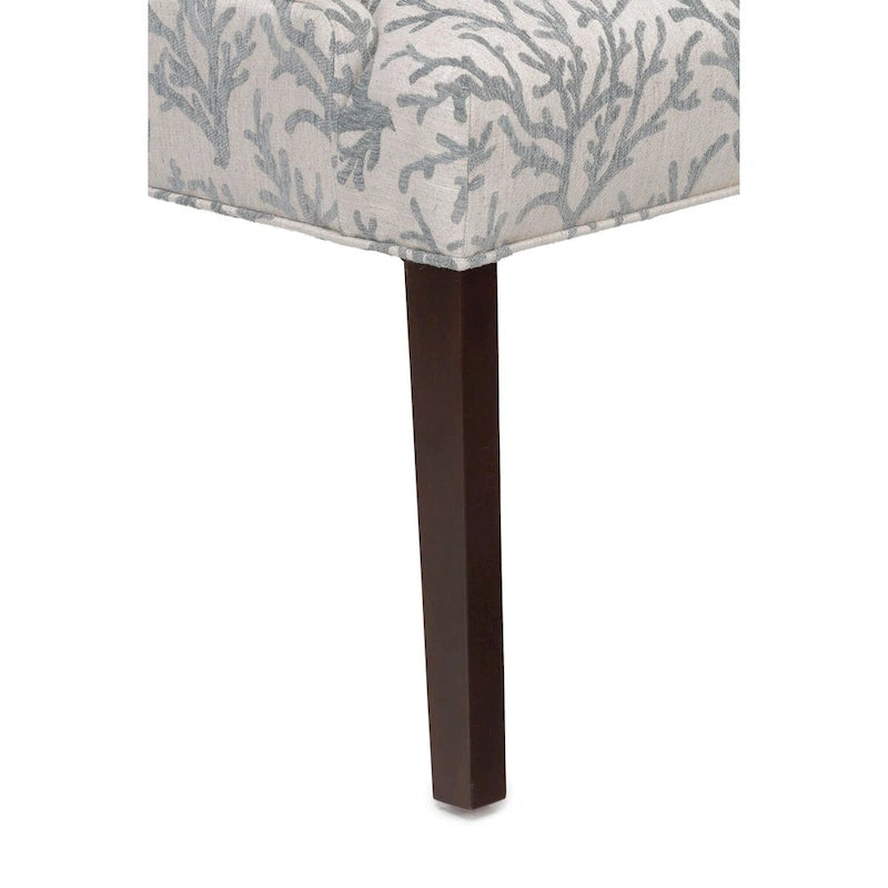 Silla de comedor tapizada con brazos de diseño transicional, patas de caucho y tela estampada