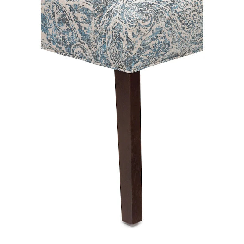 Silla de comedor tapizada con brazos de diseño transicional, patas de caucho y tela estampada