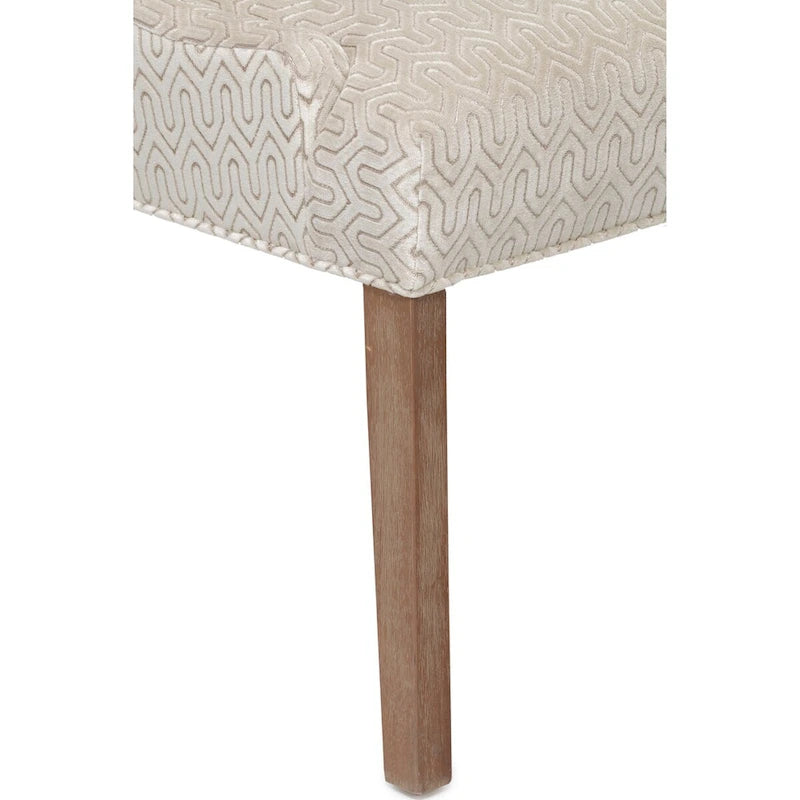 Silla de comedor tapizada con brazos de diseño transicional, patas de caucho y tela estampada